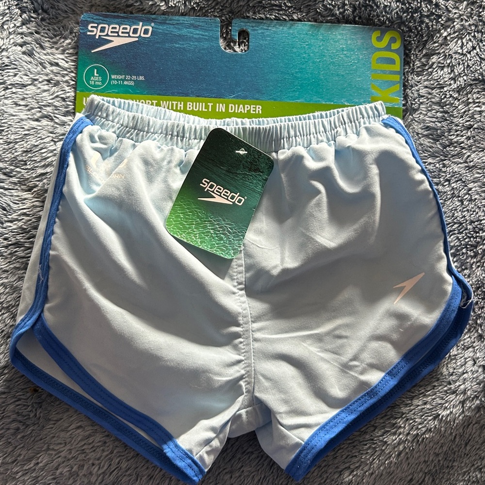 18mo Blue or Pink  22-25lb Speedo Swim Shorts with Built In Diaper